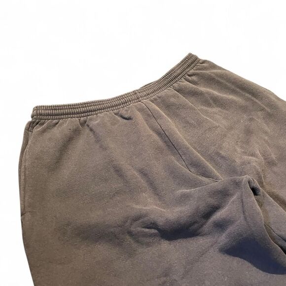 Vintage 90s Usa Made Cheetah Blank Black Cuffed Sweatpants Sz L READ DESC - Picture 2 of 6